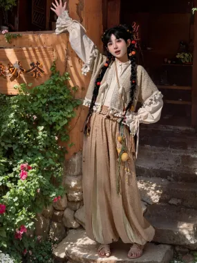 Vintage Ethnic-Style Lantern Casual Pants